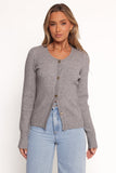Quay Button Front Cardigan Heather Grey