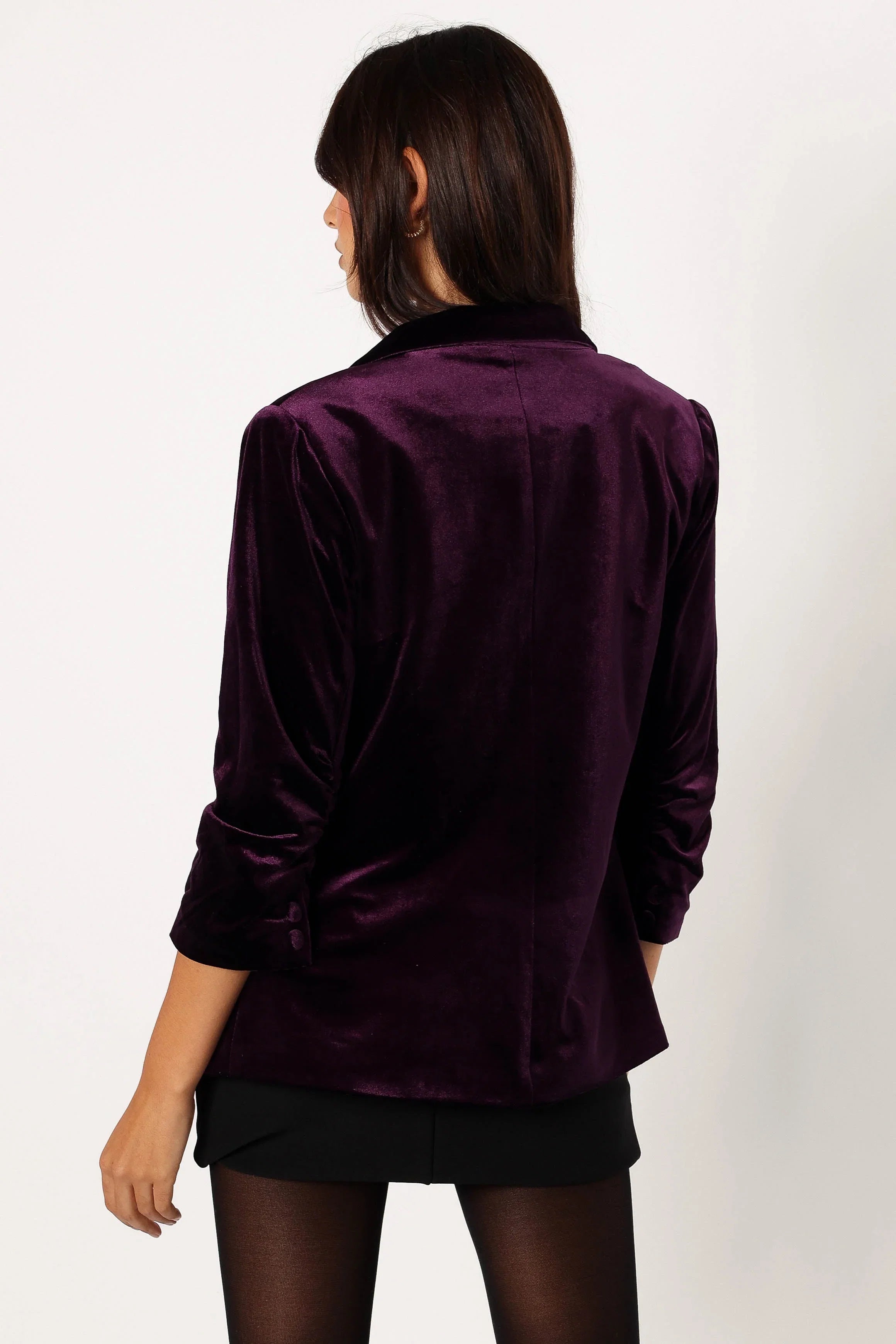Vera Velvet Blazer Plum