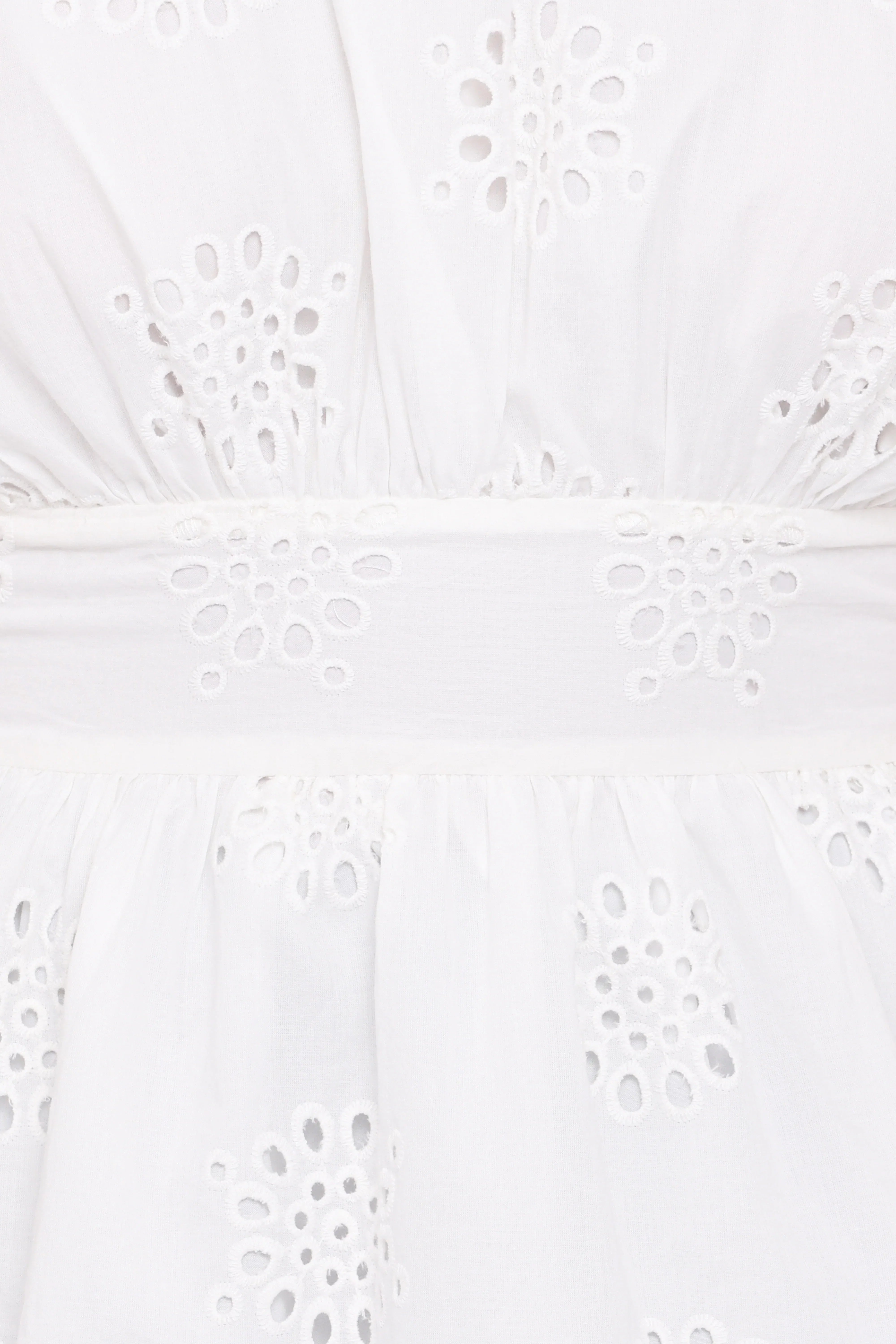 Carmel Tie Back Tunic Top White Embroidery