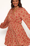 Marti Mini Dress Tan Floral