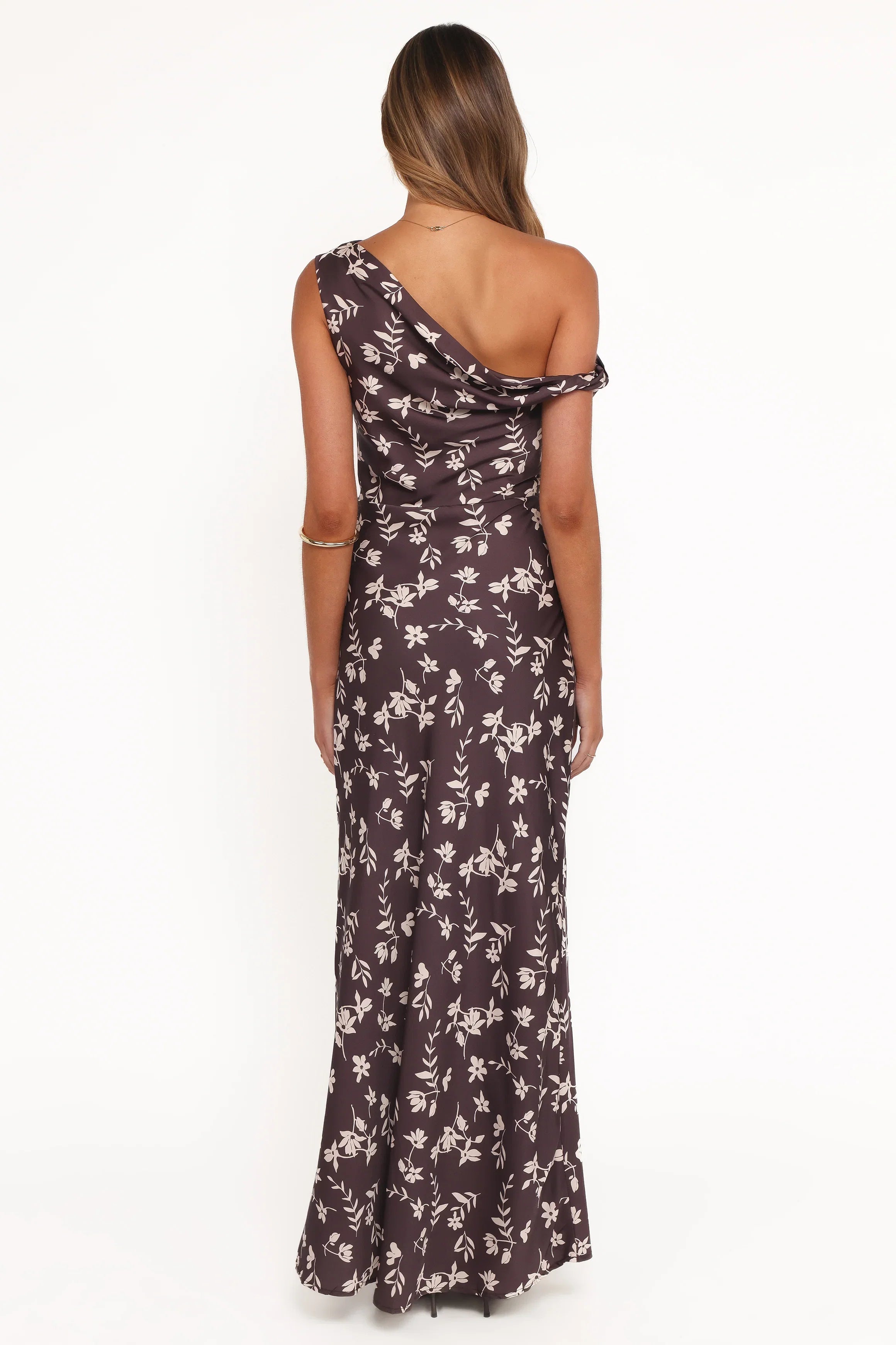 Zafira Midi Dress Brown Cream Floral