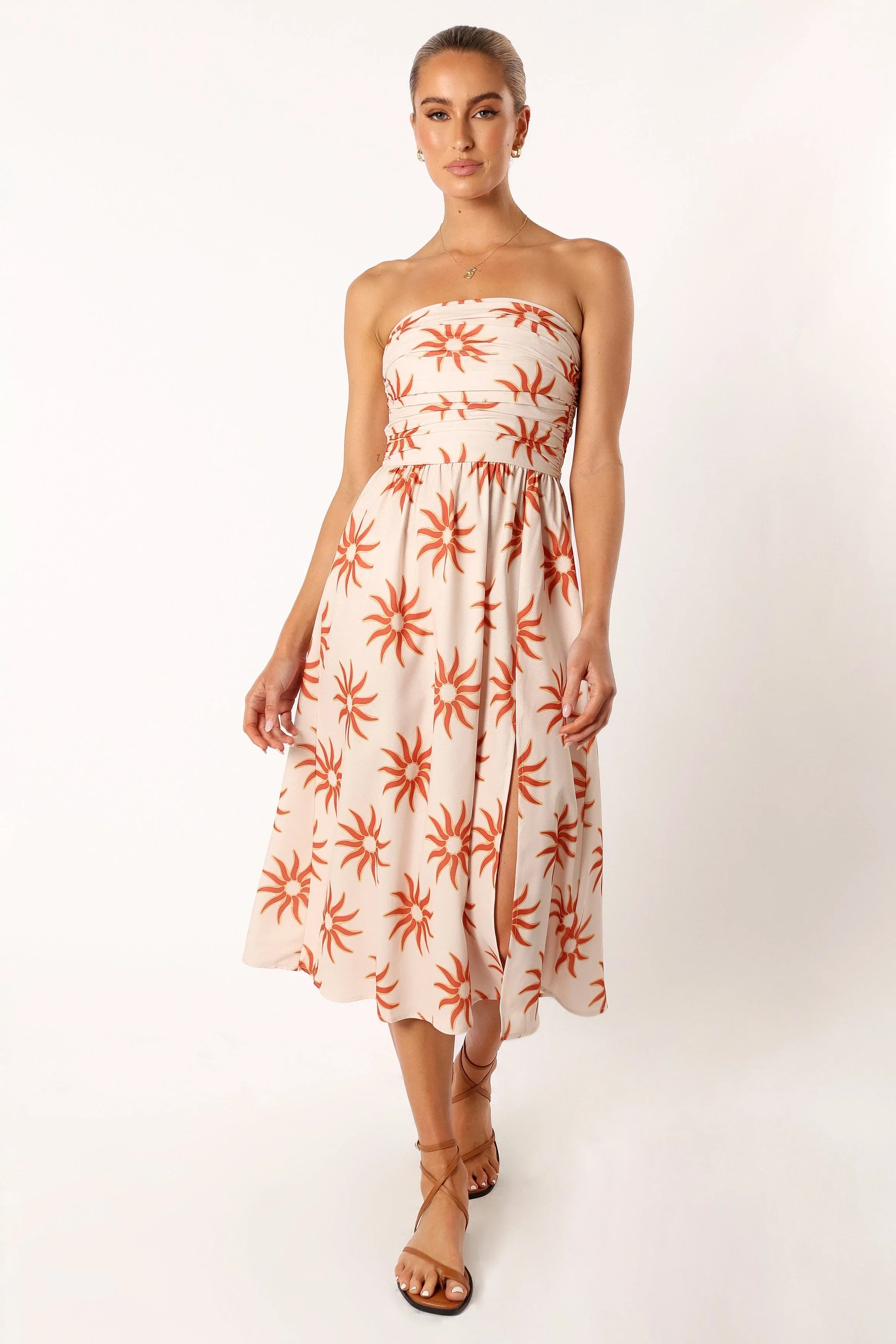 Ryder Strapless Midi Dress Soleil