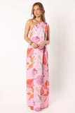Tillie One Shoulder Maxi Dress Pink Floral