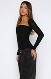 Better Believe Long Sleeve Mesh Bustier Black