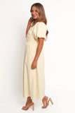 Clo Puff Sleeve Midi Dress Yellow