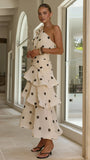 Cassandra Maxi Dress Cream Black Polka Dot