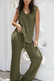 Sable Textured Knit Top Olive