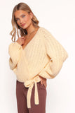 Etta Ballet Wrap Knit Sweater Butter