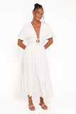 Edel Short Sleeve Maxi Dress White