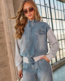 Romanah French Terry Denim Combo Jacket