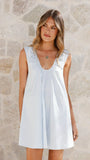 Vanessa Oversized Mini Dress Blue