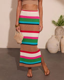 Yessenia Striped Crochet Midi Skirt