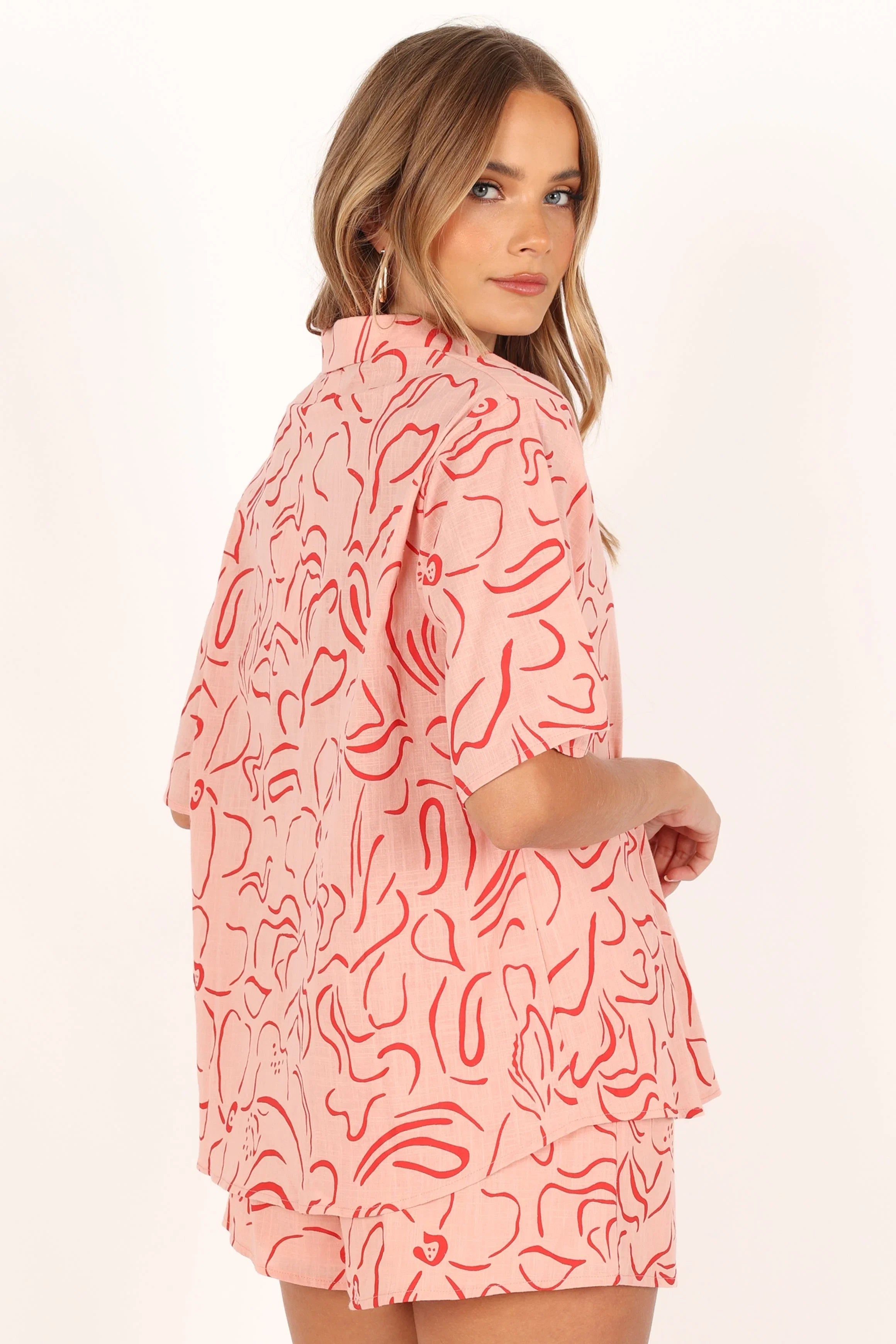 Flower Power Short Set Pink