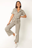 Demi Contrast Stitch Jumpsuit Olive