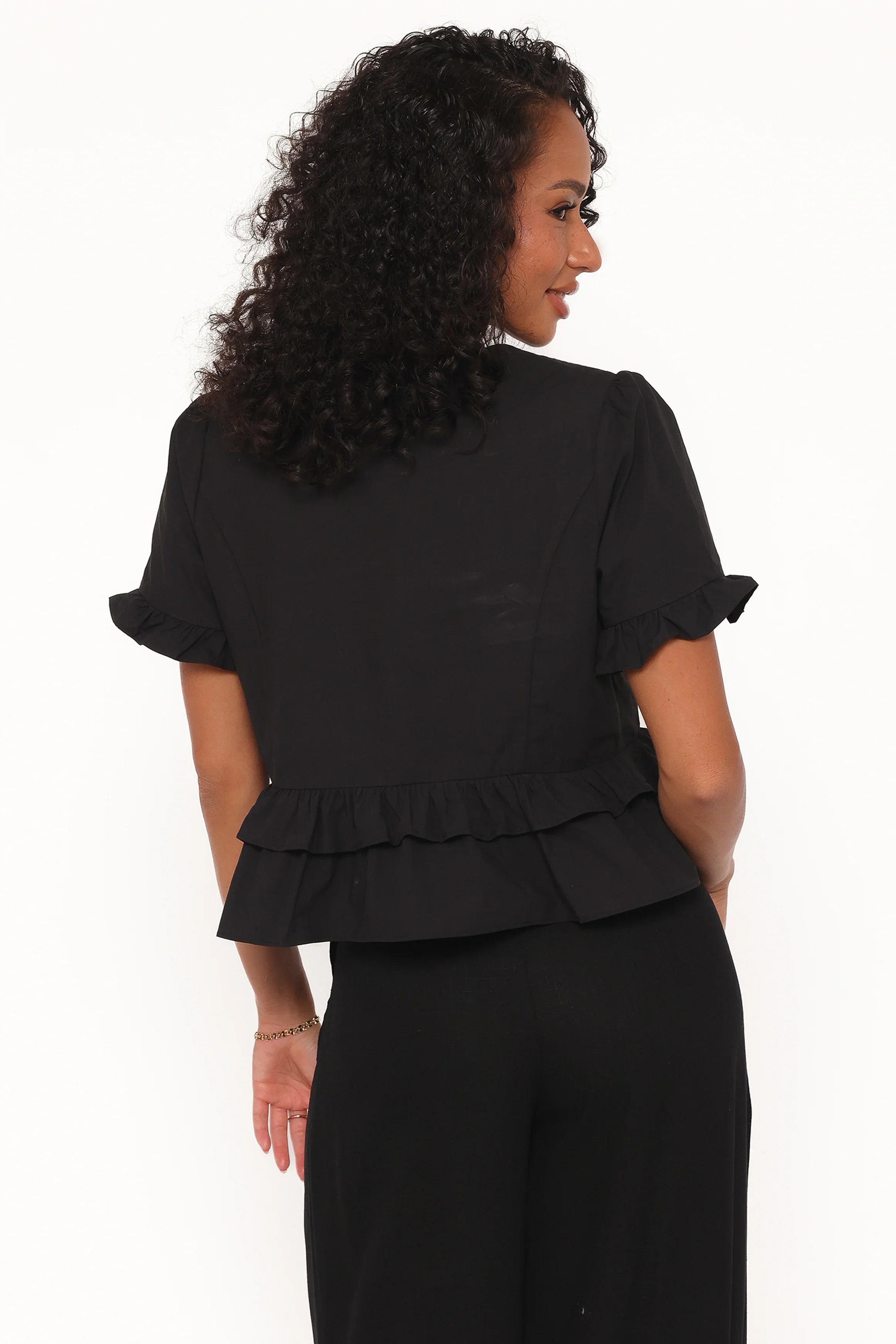 Sorcha Peplum Top Black