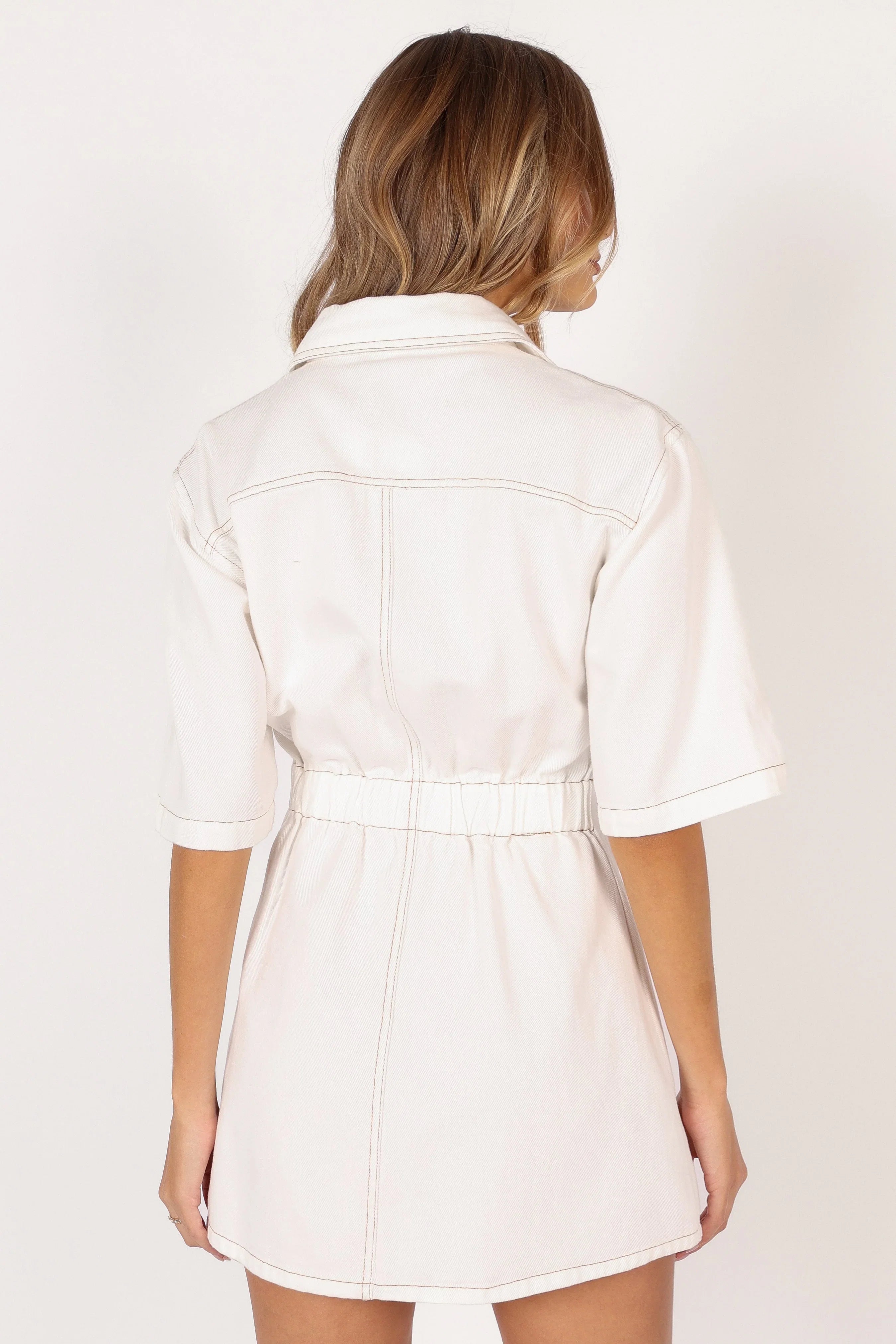Hailey Denim Mini Dress White Denim