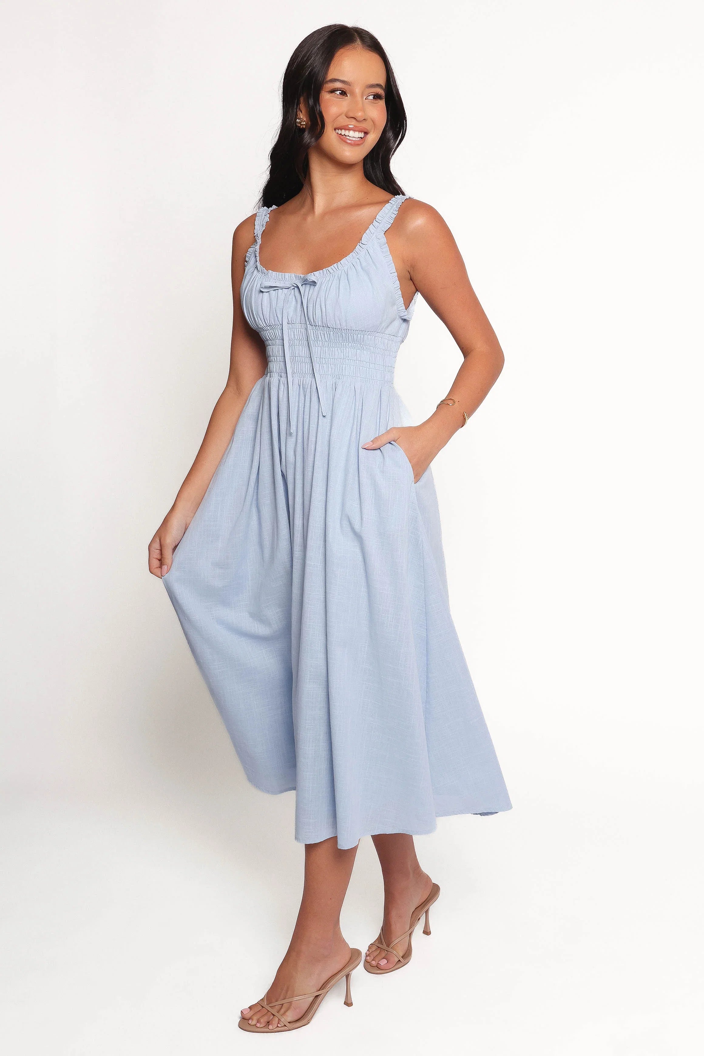 Auguste Midi Dress Pale Blue