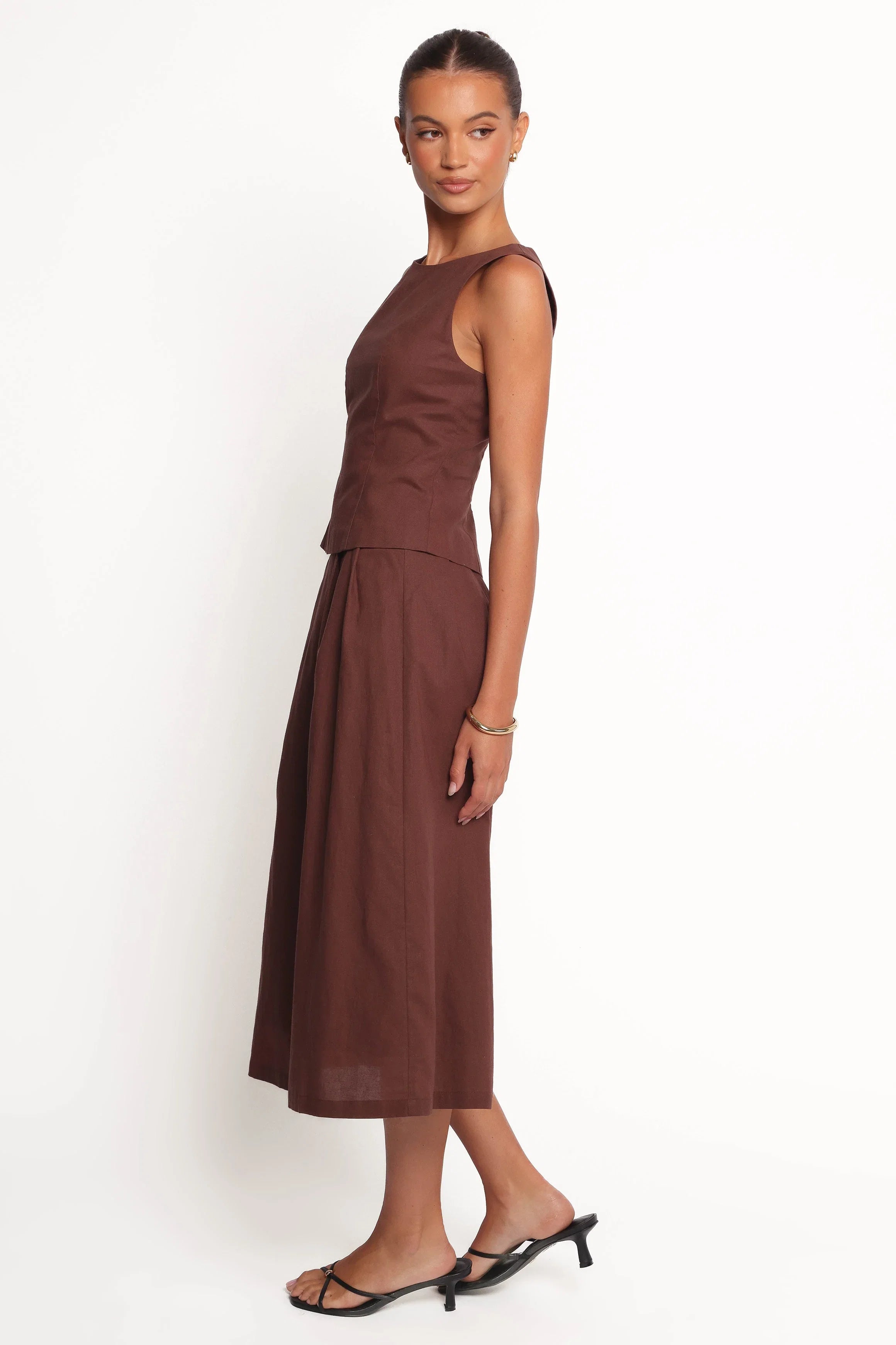 Chiaro Midi Skirt Brown