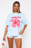 With Love Romance Oversized Tee Baby Blue