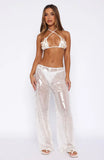 Caught Up In It Sequin Pants White