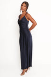 Anela Asymmetric Midi Dress Navy