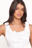 Xara Satin Vest with Rosettes Ivory