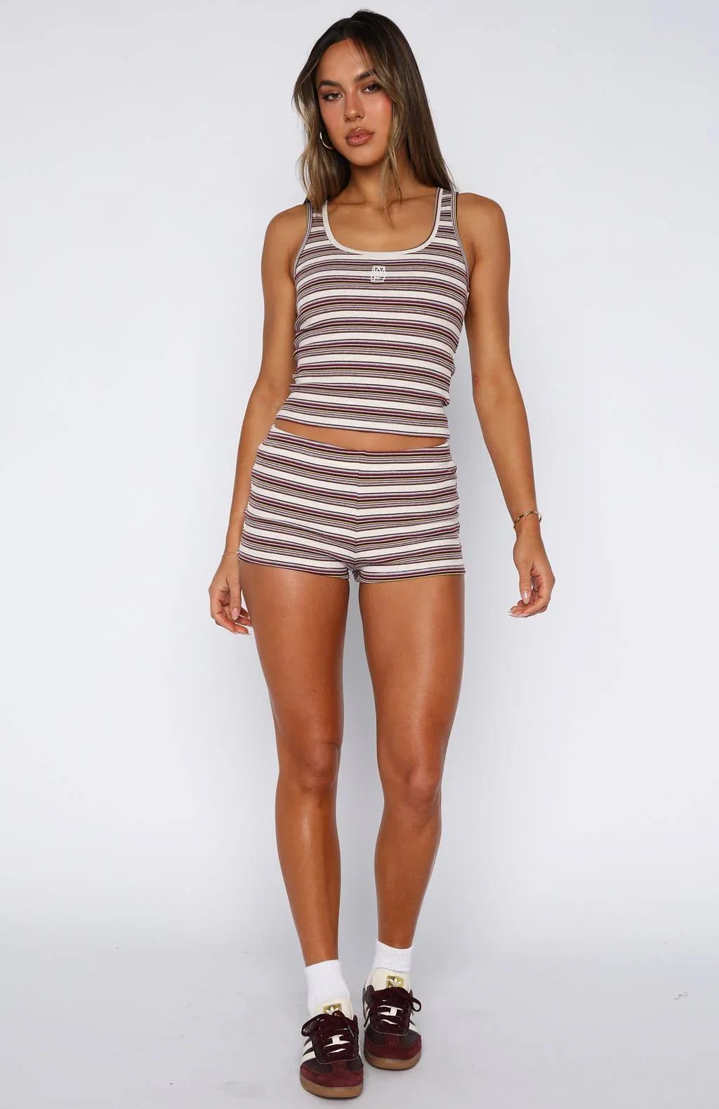 Escape Mode Tank Top Maple Bloom Stripe