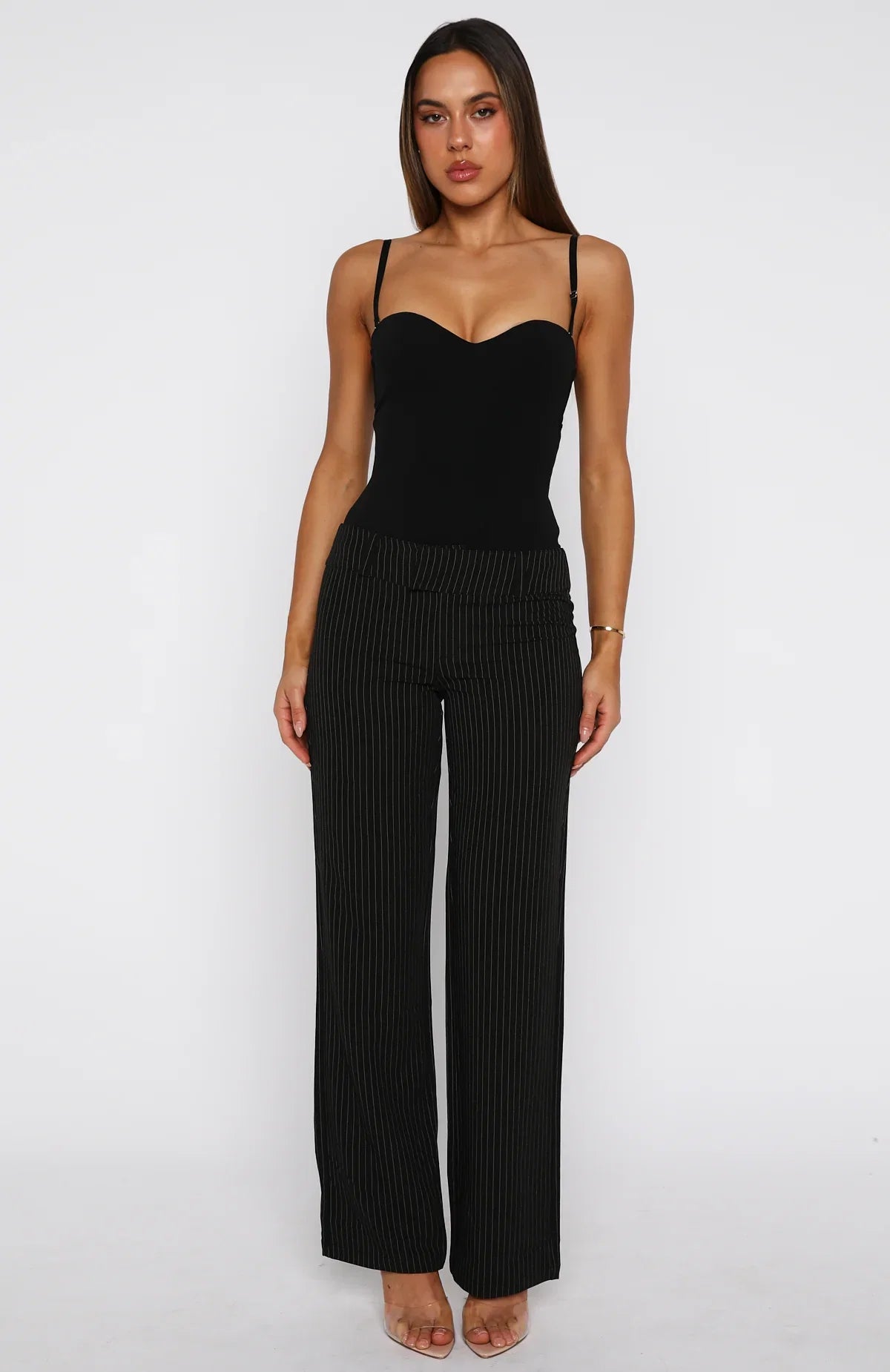 Claim You As Mine Pants Black Pinstripe