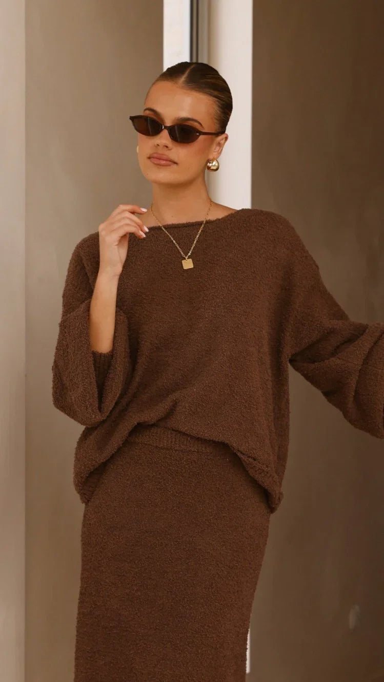 Cohen Knit Jumper Chocolate