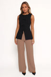 Milani Bow Knitted Top Black