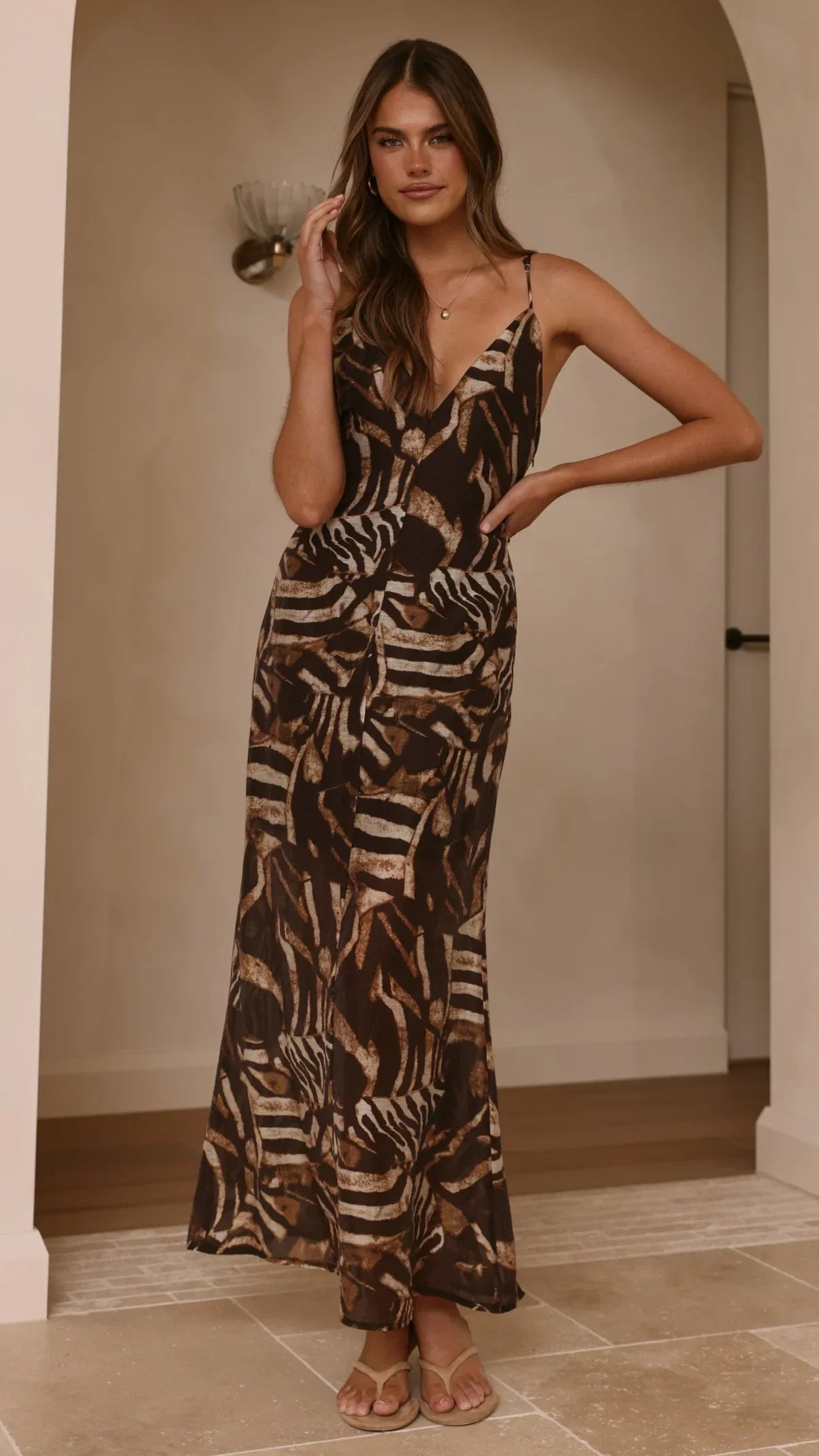 Sharn Maxi Dress Chocolate Zebra