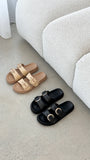 Wilmer Slide Black Raffia