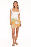 Calypso Wrap Mini Skirt Yellow Spring Floral