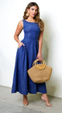 Rim Denim Maxi Dress Blue