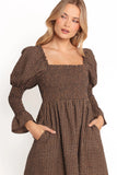 Cyrena Maxi Dress Brown Check