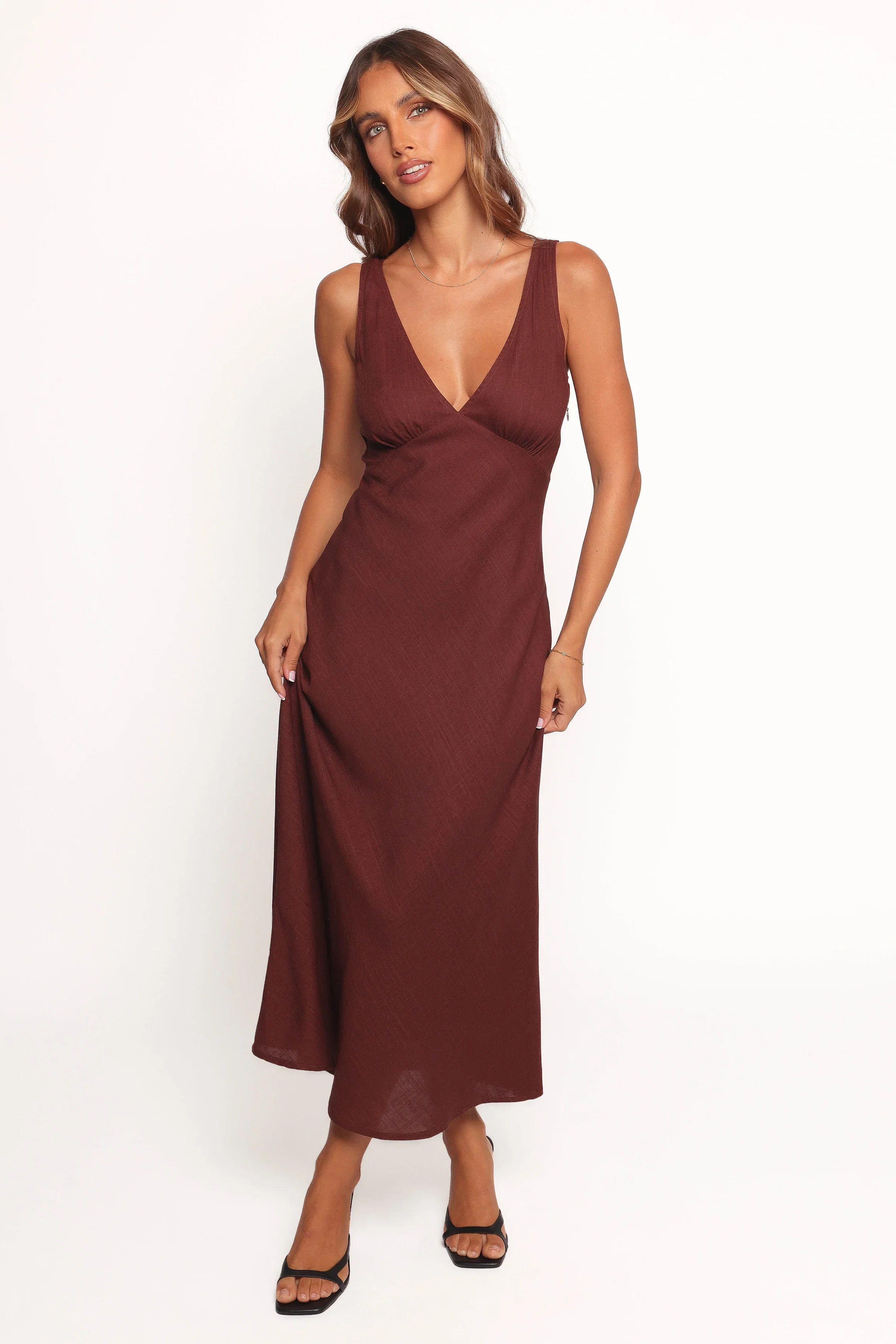Shyla Midi Dress Brown