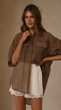 Kylie Oversized Shirt Chocolate