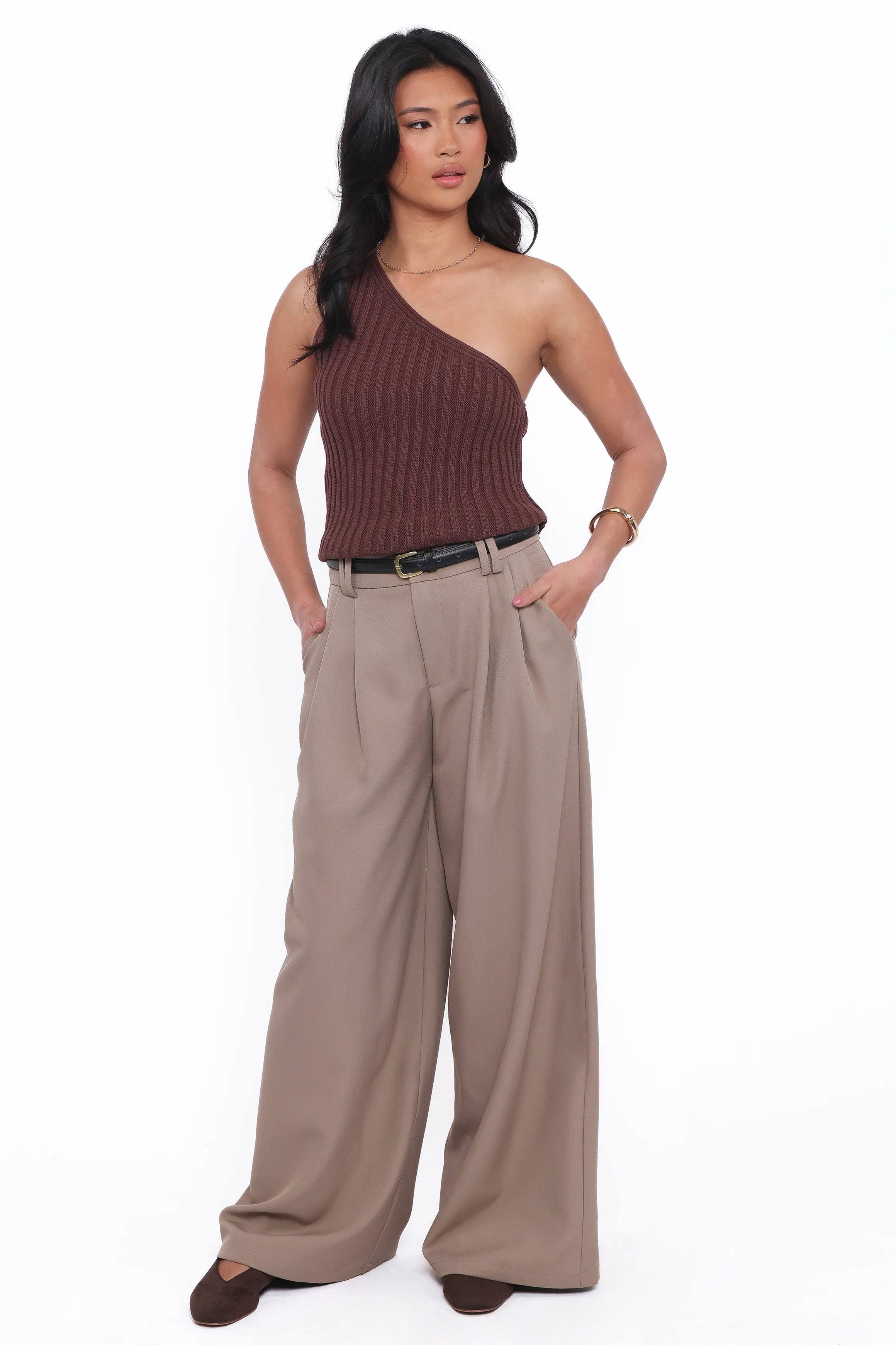 Kathryn Wide Leg Pant Beige