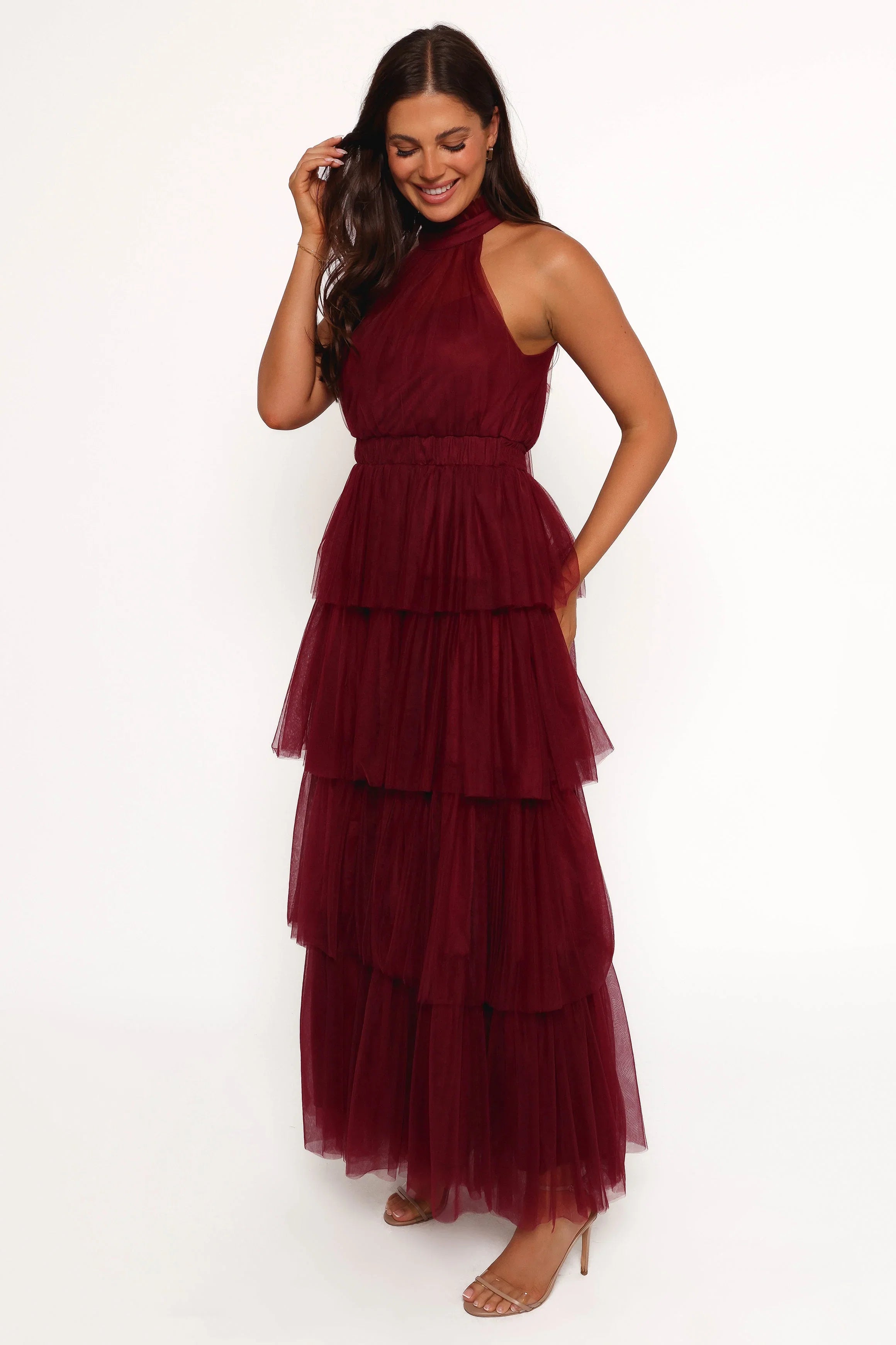 Frances Halterneck Maxi Dress Wine
