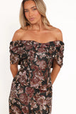 Lilia Maxi Dress Black Floral
