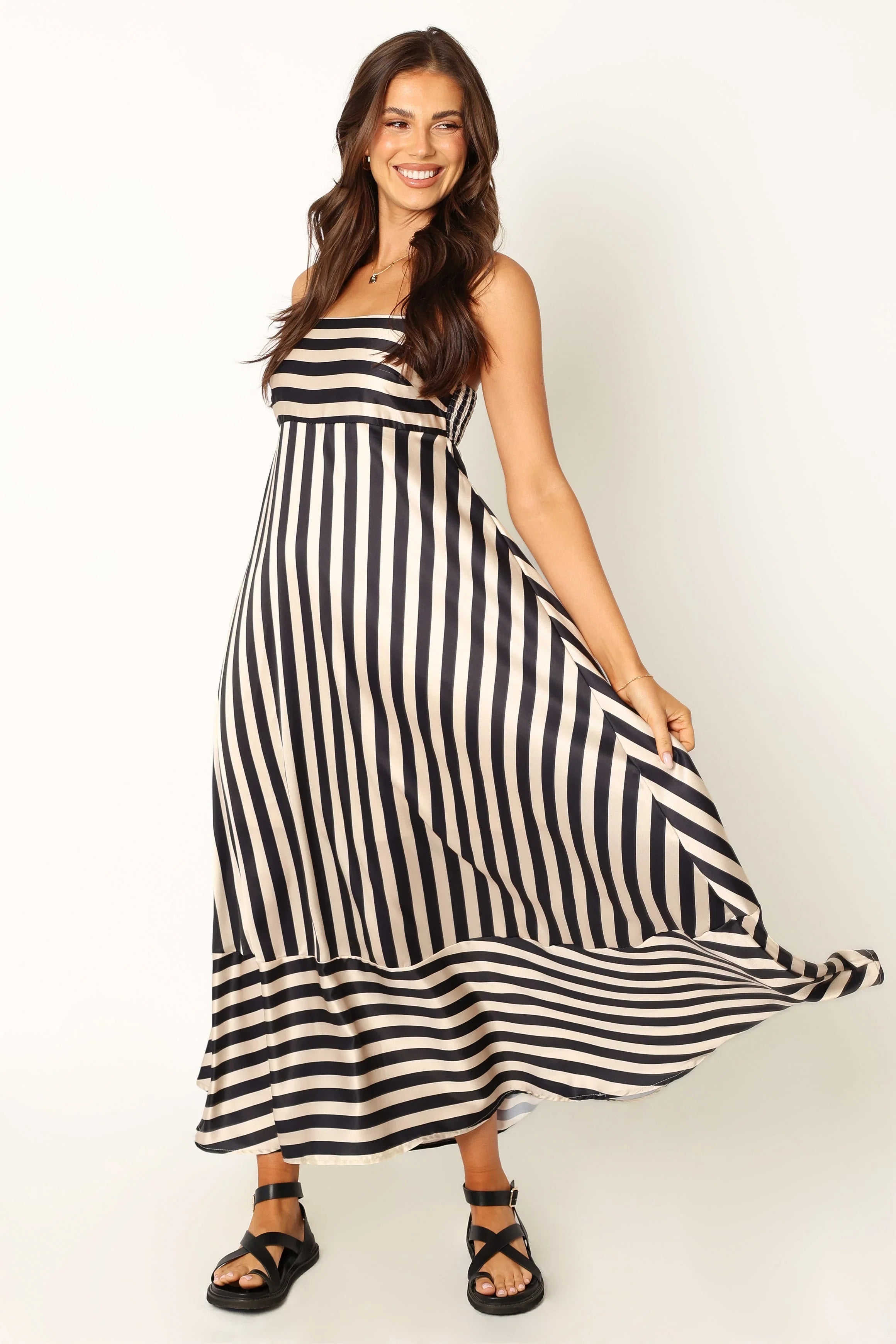 Brea Maxi Dress Black Stripe