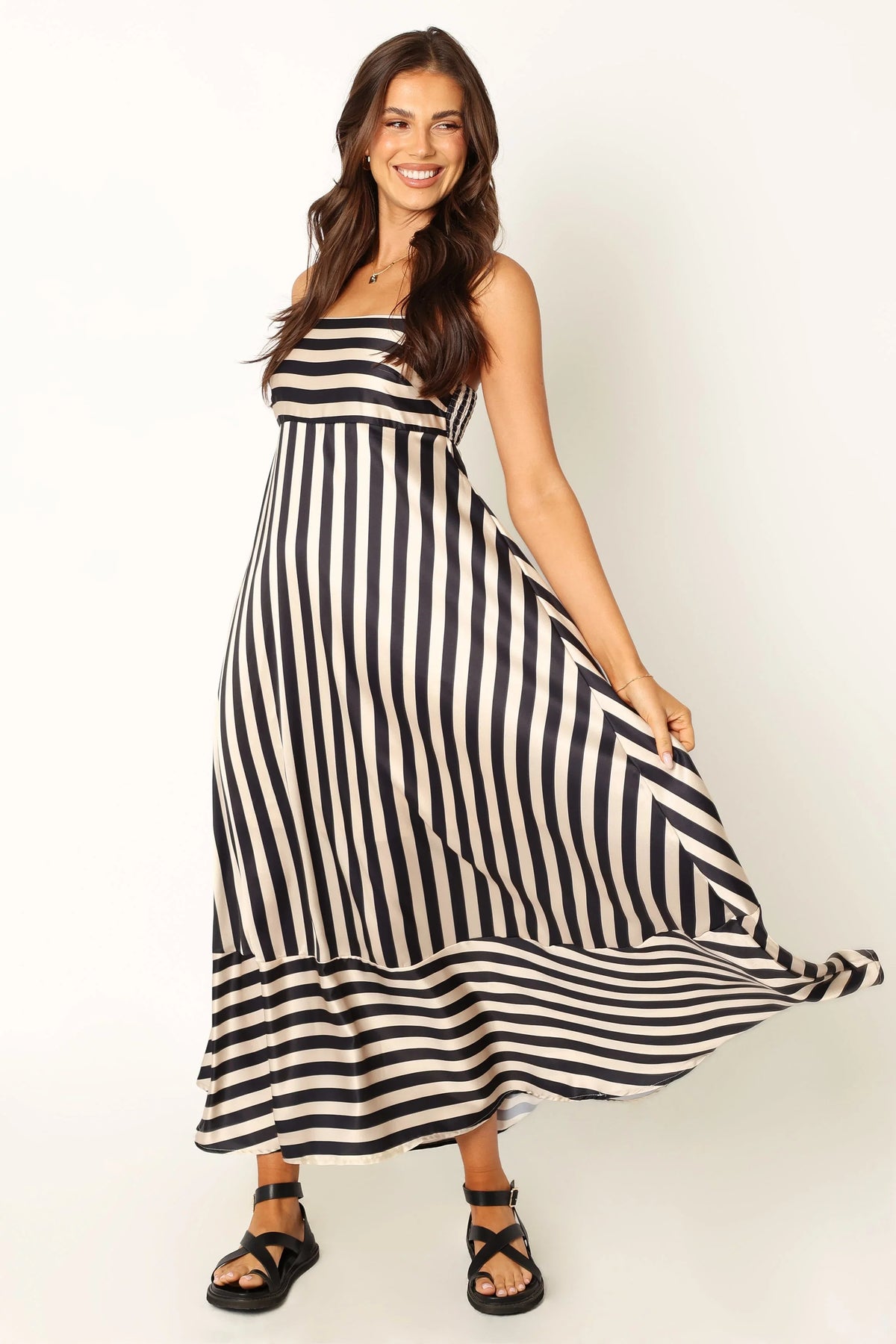 Brea Maxi Dress Black Stripe
