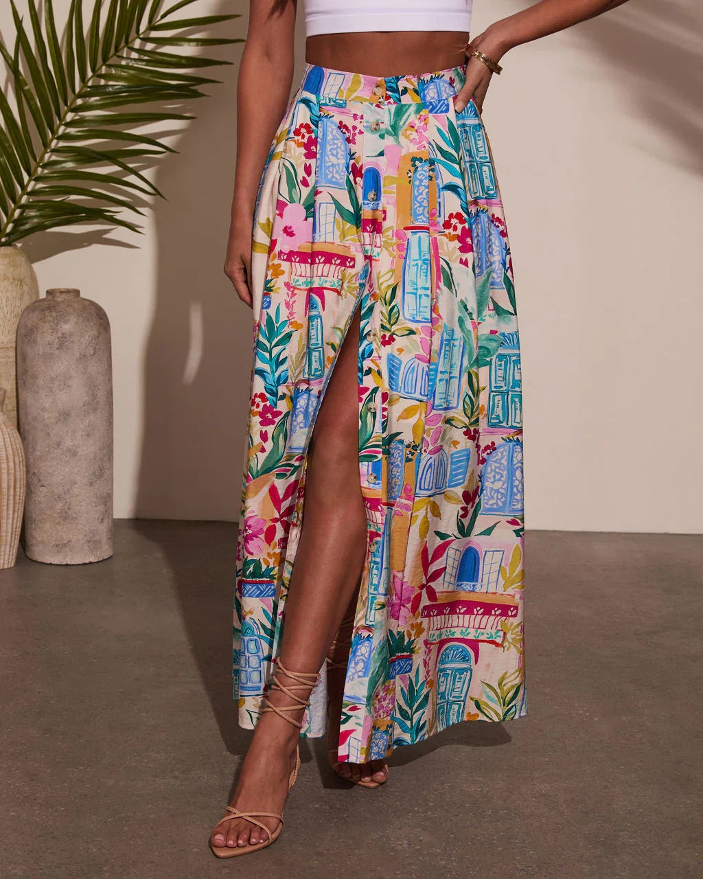Travel Dreams Flowy Maxi Skirt