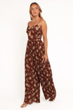 Alice Wide Leg Jumpsuit Brown Floral