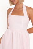 Margerie Halter Dress Pink Gingham