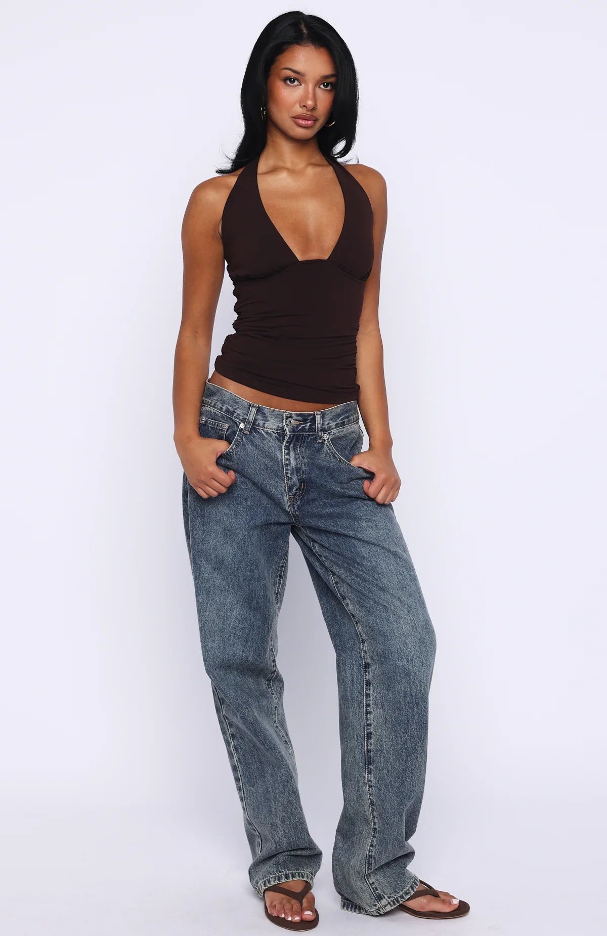 Twice As Nice Halter Top Dark Chocolate