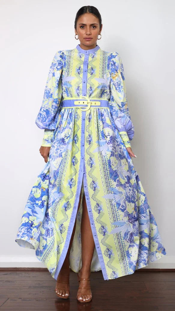 Kalliope Maxi Dress Blue Yellow