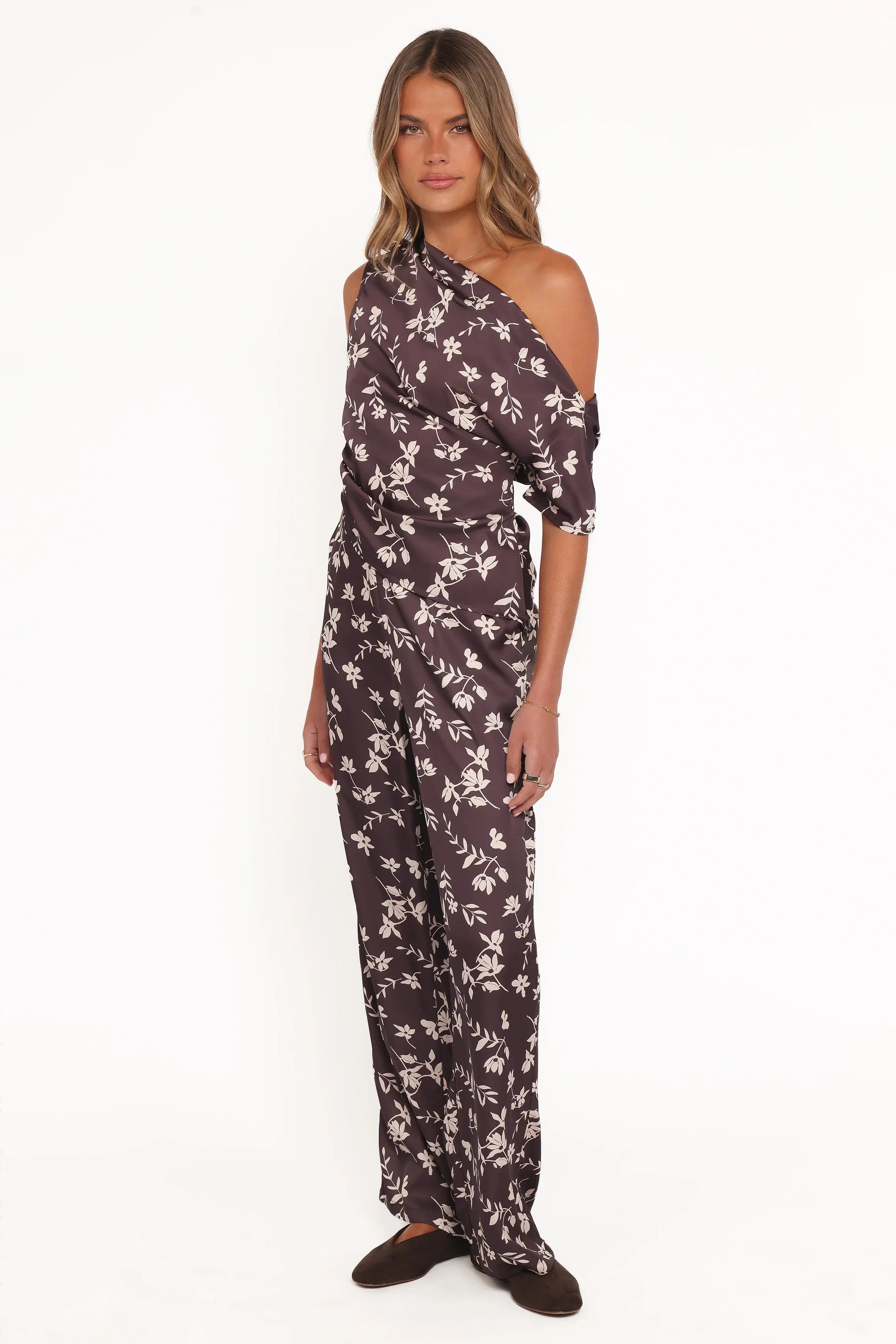 Romola Pant Brown Cream Floral