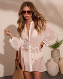 Sunbeam Social Cover Up Waist Tie Mini Dress
