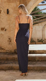 Charlotte Draped Maxi Dress Navy